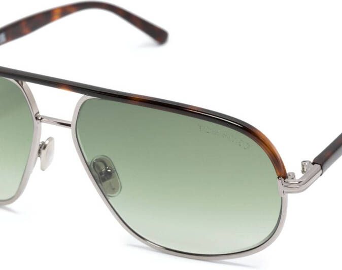 TOM FORD Eyewear Zonnebril met schildpadschild design Bruin