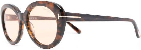 TOM FORD Eyewear Zonnebril met rond montuur Bruin
