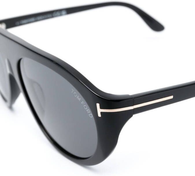 TOM FORD Eyewear Zonnebril met rond montuur Zwart
