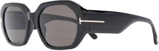 TOM FORD Eyewear Veronique zonnebril met rechthoekig montuur Zwart
