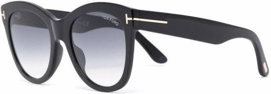 TOM FORD Eyewear Wallace zonnebril met cat-eye montuur Zwart