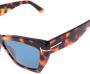 TOM FORD Eyewear Whyatt zonnebril met vlinder montuur Bruin - Thumbnail 3
