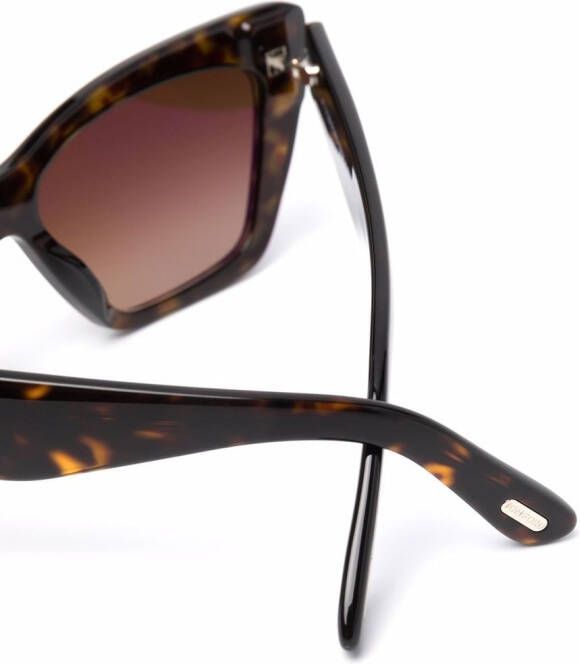TOM FORD Eyewear Whyatt zonnebril met vlinder montuur Bruin