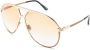 TOM FORD Eyewear Xavier zonnebril met piloten montuur Goud - Thumbnail 2