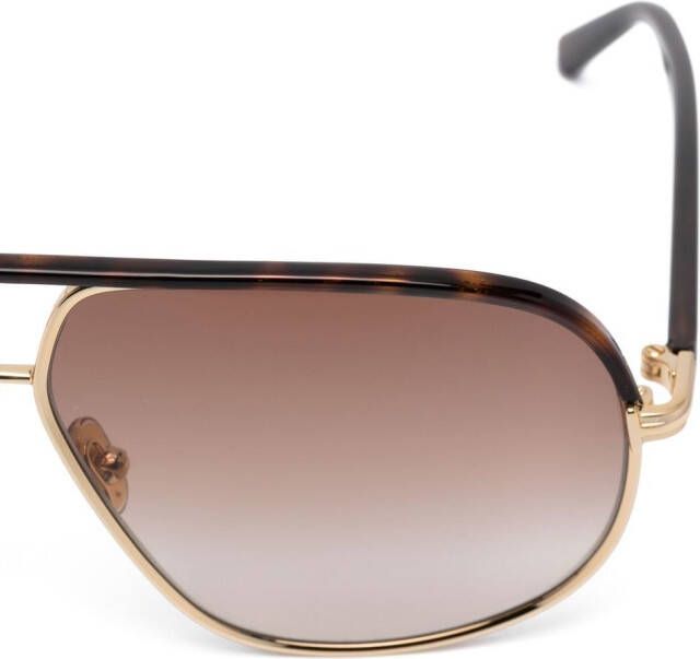 TOM FORD Eyewear Zonnebril met piloten montuur Goud