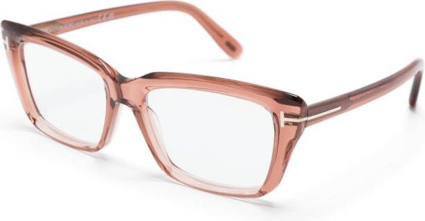 TOM FORD Eyewear Zonnebril met rechthoekig montuur Roze