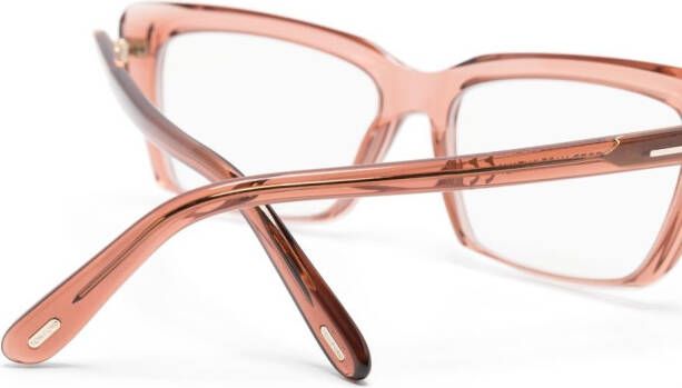 TOM FORD Eyewear Zonnebril met rechthoekig montuur Roze