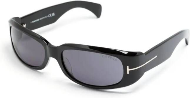 TOM FORD Eyewear Zonnebril met rechthoekig montuur Zwart