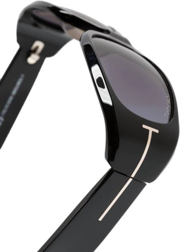 TOM FORD Eyewear Zonnebril met rechthoekig montuur Zwart
