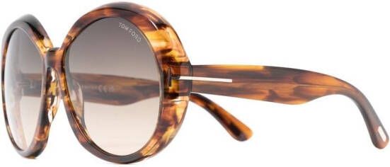 TOM FORD Eyewear Zonnebril met rond montuur Bruin
