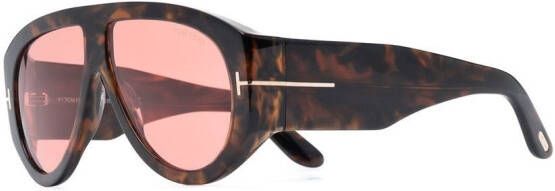 TOM FORD Eyewear Zonnebril met rond montuur Bruin