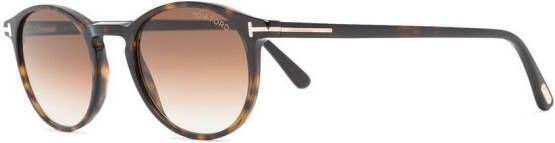 TOM FORD Eyewear Zonnebril met rond montuur Bruin