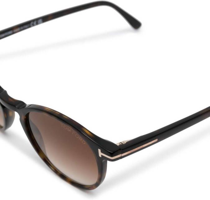TOM FORD Eyewear Zonnebril met rond montuur Bruin