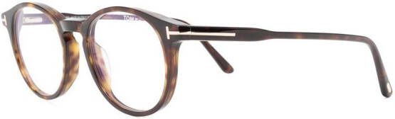 TOM FORD Eyewear Zonnebril met rond montuur Bruin