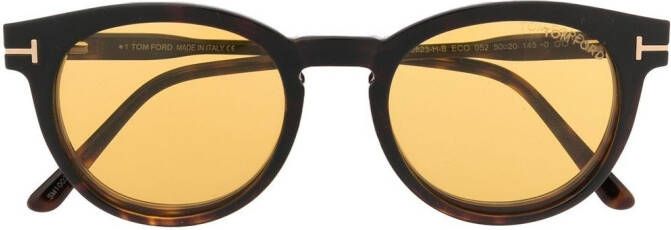 TOM FORD Eyewear Zonnebril met rond montuur Bruin