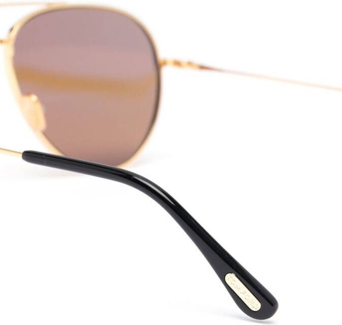 TOM FORD Eyewear Zonnebril met rond montuur Goud