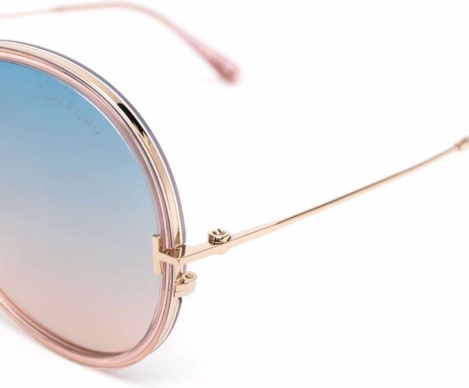 TOM FORD Eyewear Zonnebril met rond montuur Roze