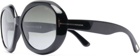 TOM FORD Eyewear Zonnebril met rond montuur Zwart