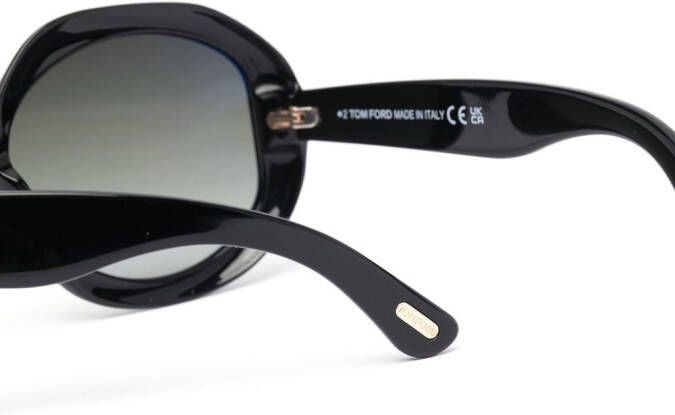 TOM FORD Eyewear Zonnebril met rond montuur Zwart