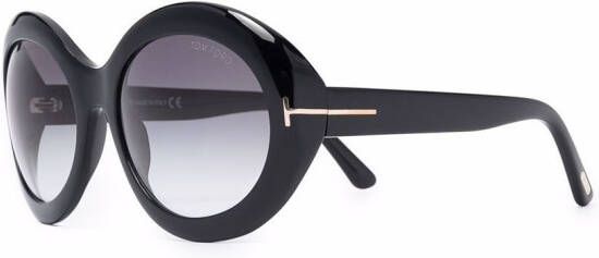 TOM FORD Eyewear Zonnebril met rond montuur Zwart