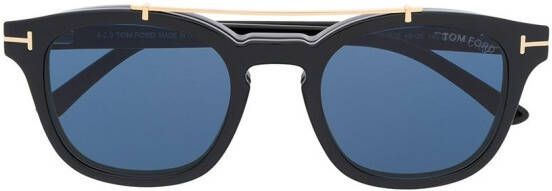 TOM FORD Eyewear Zonnebril met rond montuur Zwart