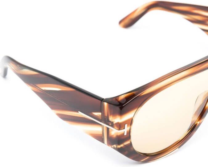 TOM FORD Eyewear Zonnebril met schildpadschild design Bruin
