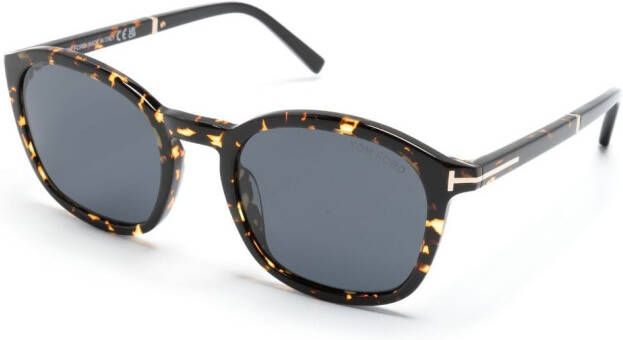 TOM FORD Eyewear Zonnebril met schildpadschild design Bruin