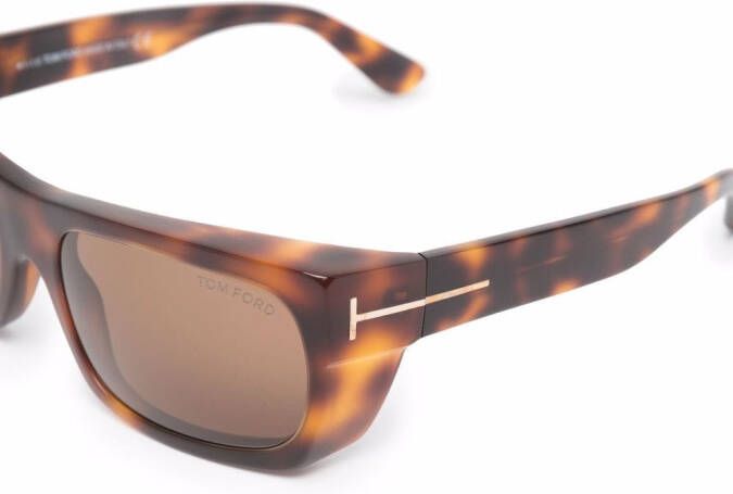 TOM FORD Eyewear Zonnebril met schildpadschild design Bruin