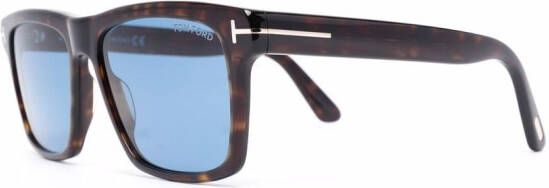 TOM FORD Eyewear Zonnebril met schildpadschild design Bruin