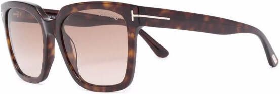 TOM FORD Eyewear Zonnebril met schildpadschild design Bruin