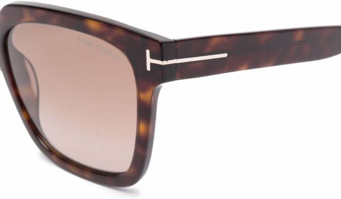 TOM FORD Eyewear Zonnebril met schildpadschild design Bruin