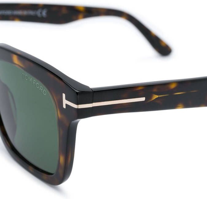 TOM FORD Eyewear Zonnebril met schildpadschild design Bruin
