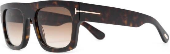 TOM FORD Eyewear Zonnebril met schildpadschild design Bruin