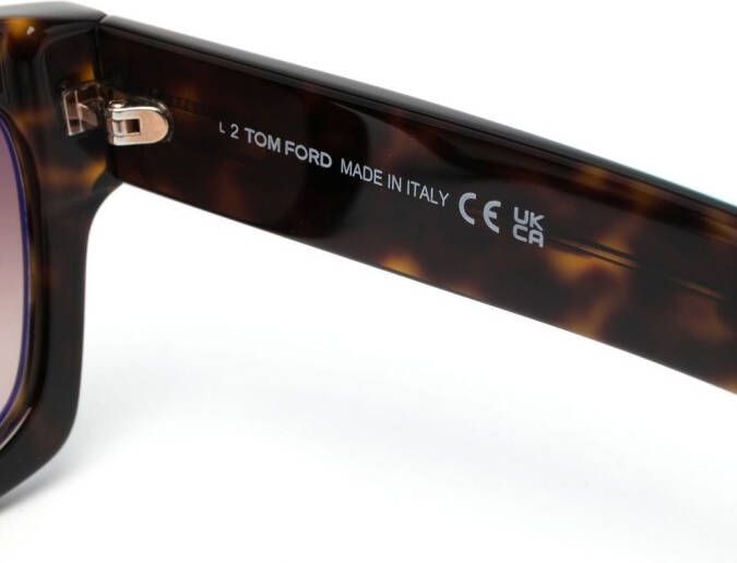 TOM FORD Eyewear Zonnebril met schildpadschild design Bruin