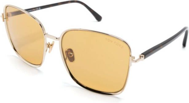 TOM FORD Eyewear Zonnebril met vierkant montuur Goud