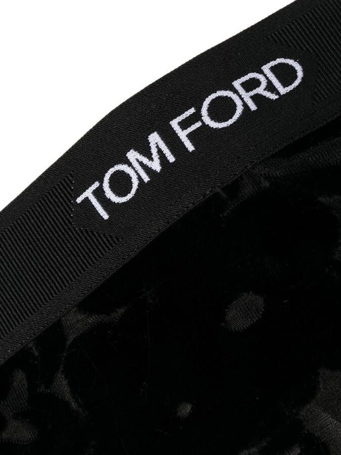 TOM FORD String met bloemenprint Zwart