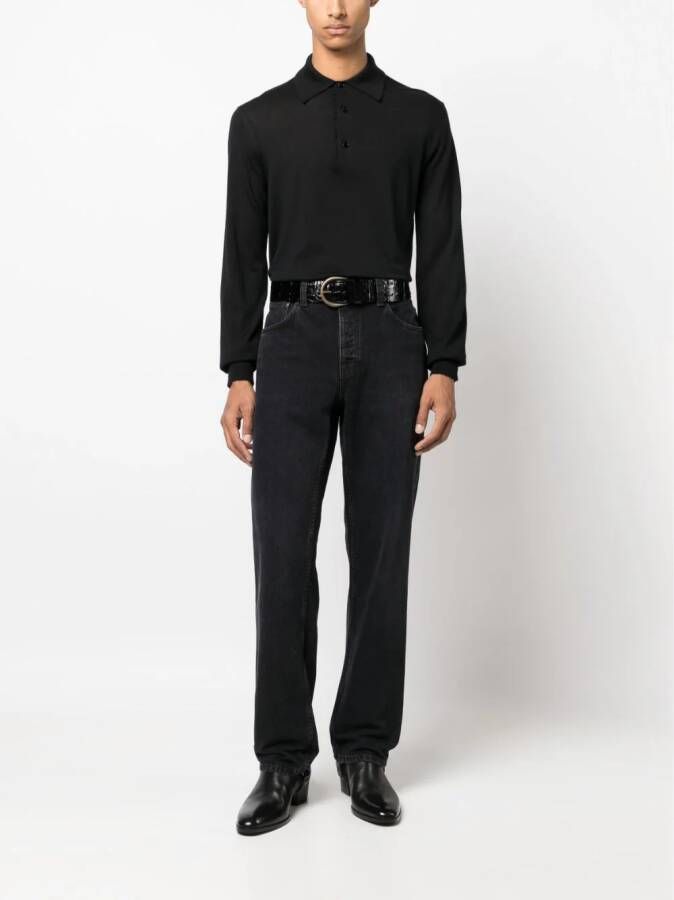 TOM FORD Gebreid poloshirt Zwart