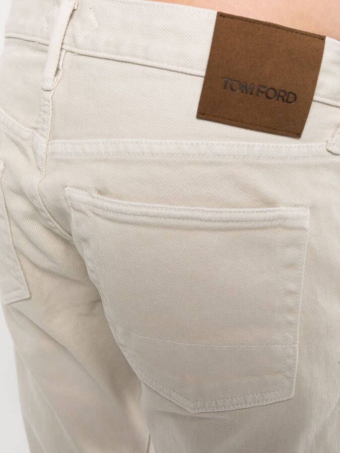 TOM FORD Jeans met logopatch Beige