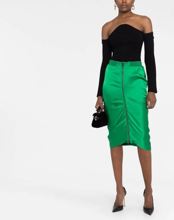 TOM FORD Kokerrok met rits Groen