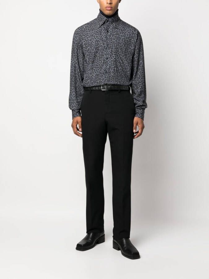TOM FORD Overhemd met luipaardprint Grijs