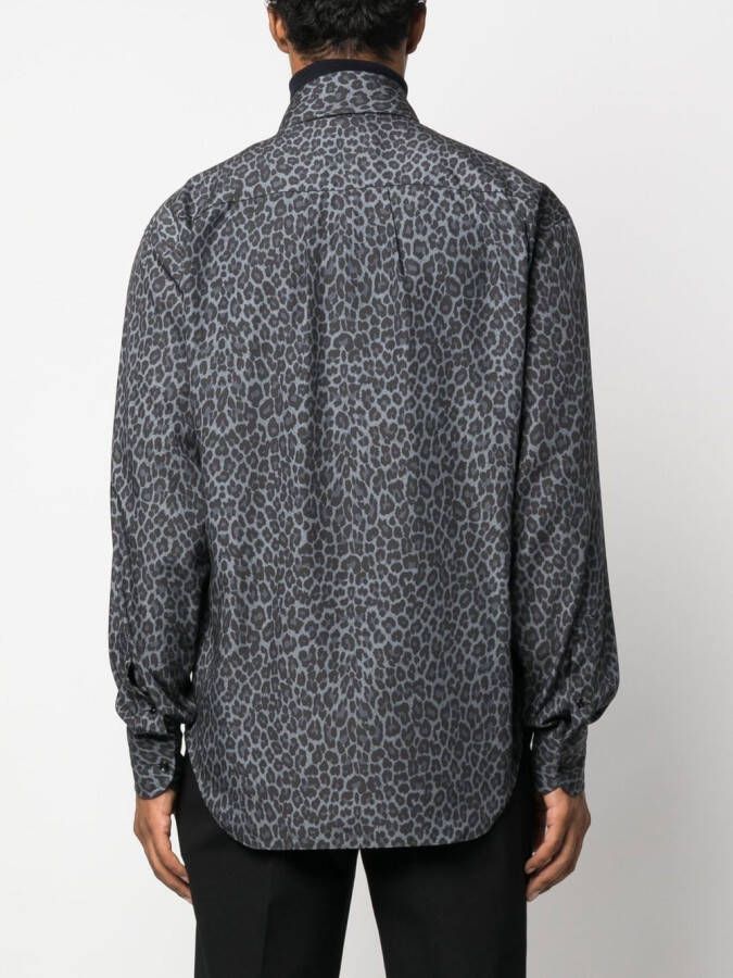 TOM FORD Overhemd met luipaardprint Grijs