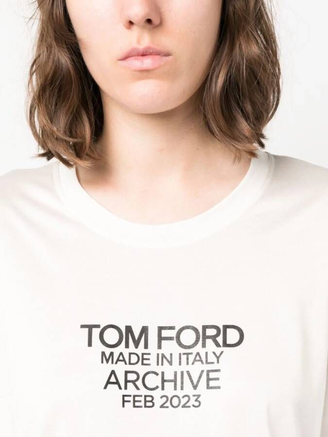 TOM FORD T-shirt met logoprint Wit