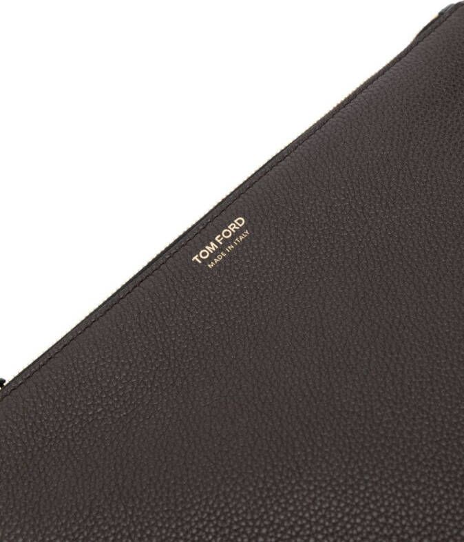 TOM FORD Clutch met logo Bruin