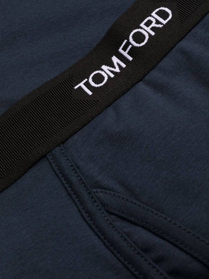 TOM FORD Legging met logoband Blauw
