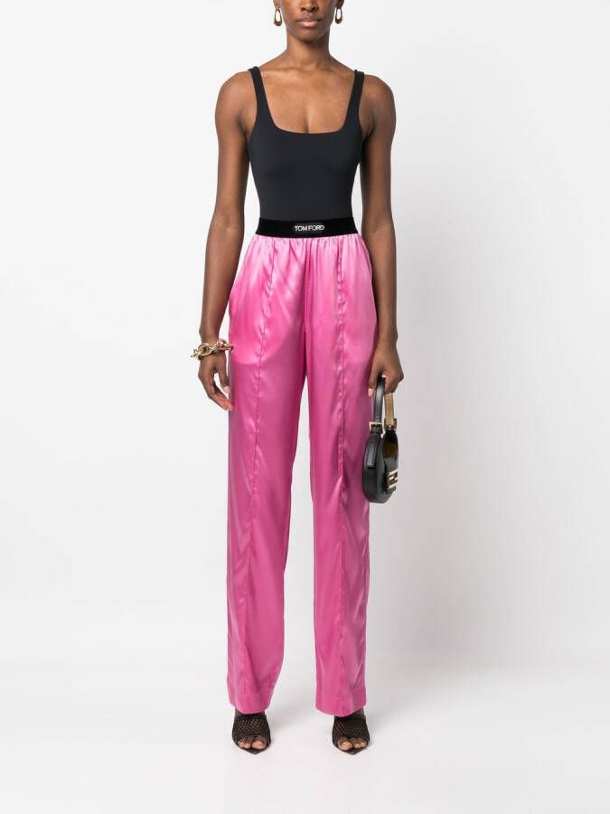 TOM FORD Broek met logoband Roze