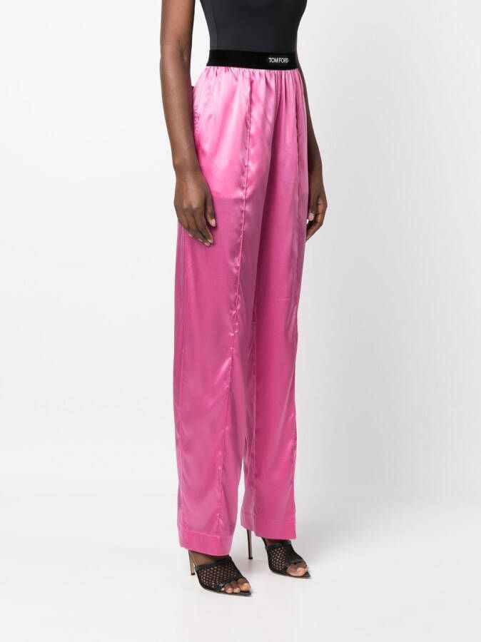 TOM FORD Broek met logoband Roze