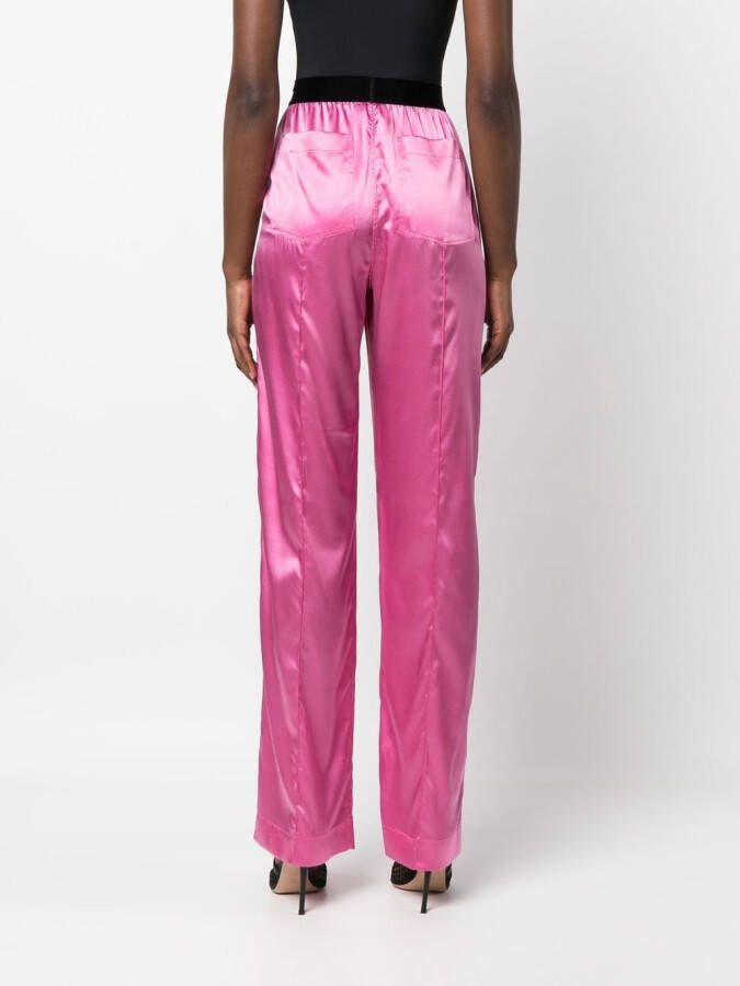 TOM FORD Broek met logoband Roze