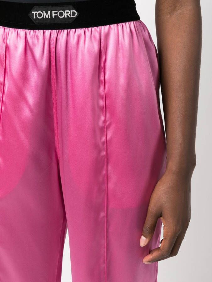 TOM FORD Broek met logoband Roze