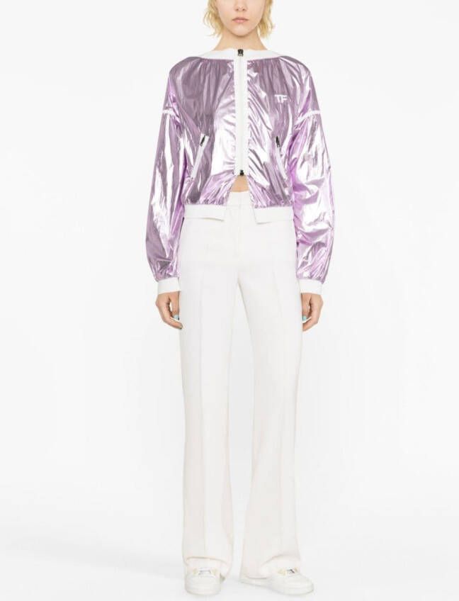 TOM FORD Cropped bomberjack Roze