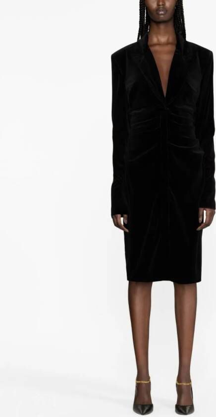 TOM FORD Midi-jurk met watervalhals Zwart